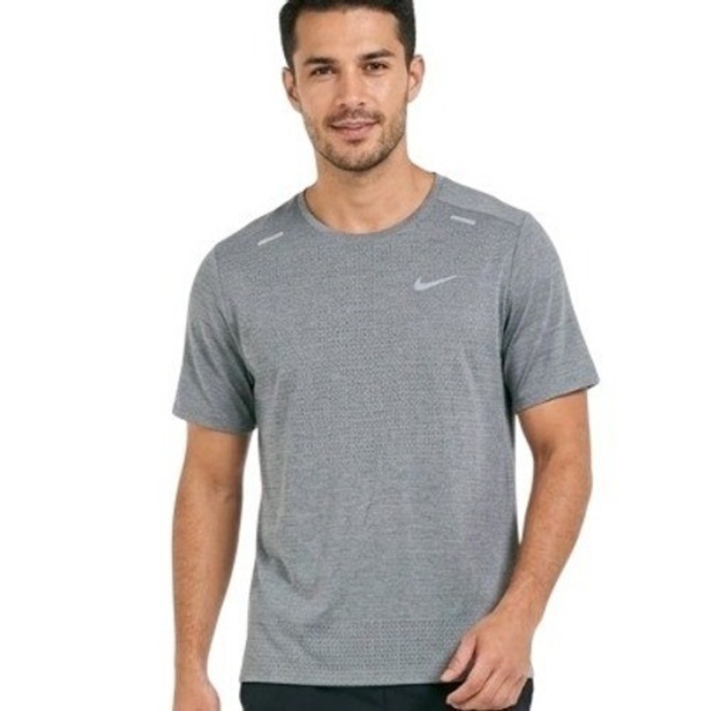 Nike Dri-FIT Shirt Mens‎ Large Gray Running Short Sleeve Athletic Tee DD1534-084